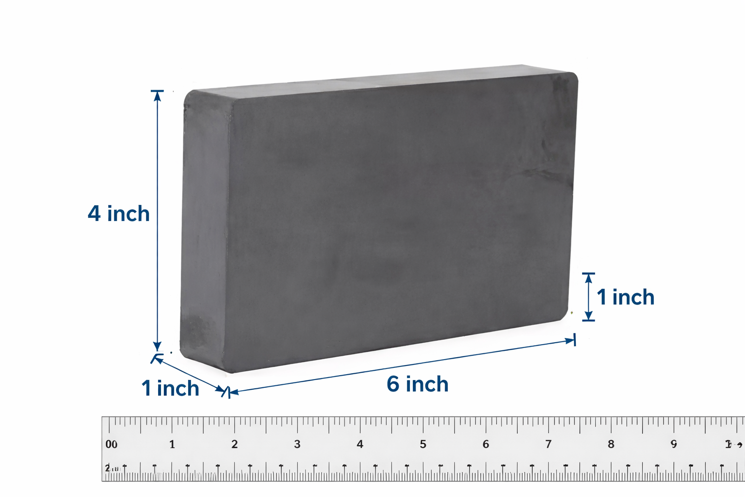 6 × 4 × 1 Inch Ferrite Rectangular Magnet pack of 1pc by uniking