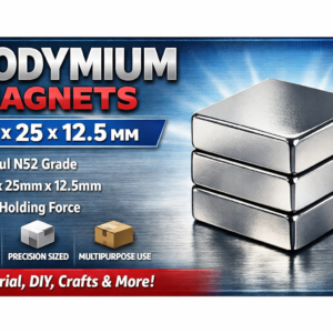 25 x 25 x 12.5mm Neodymium Block Magnets - Pack of 1pc